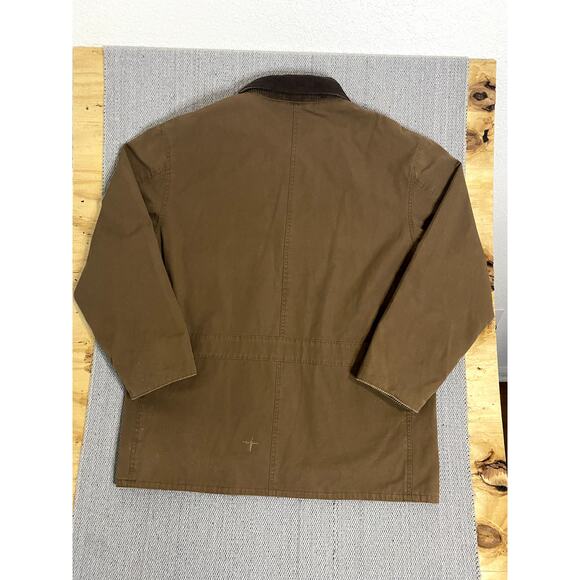 Club Room Vintage Upland Hunting Jacket Men L Brown Corduroy/Leather Trim Canvas - Picture 8 of 14